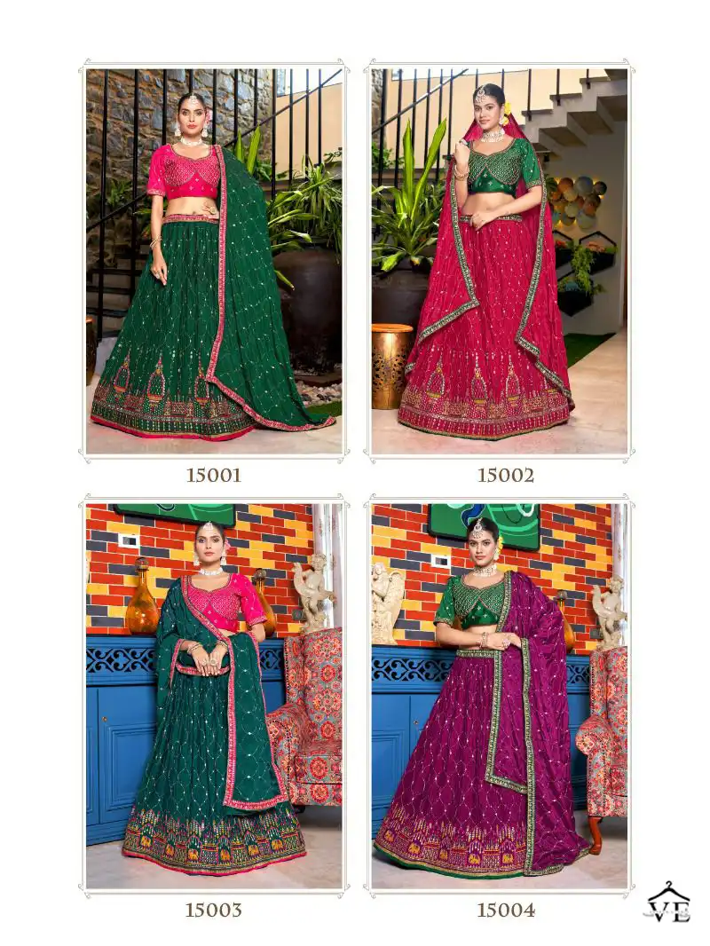 Varni Sanskriti Chinon Crushed Wholesale Lehenga Catalog — Wholesale Lehenga, MPA wholesale from Surat — view 5