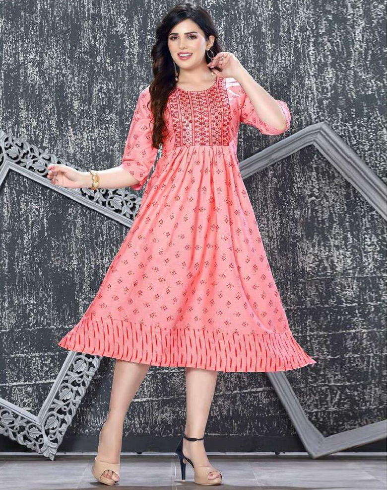 Beauty Queen Senorita Vol 15 Heavy 14 Kg Two Tone Rayon Wholesale Long Kurti Catalog — Wholesale Kurtis, MPA wholesale from Surat — view 1