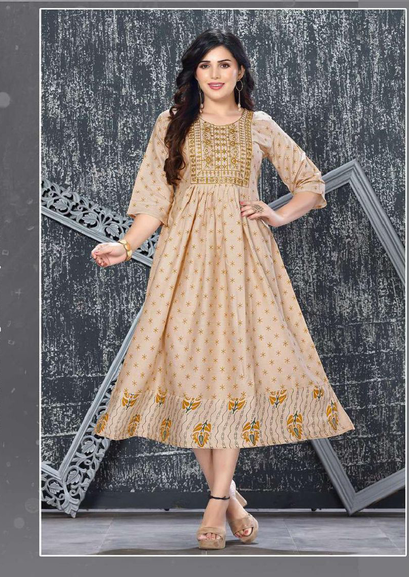 Beauty Queen Senorita Vol 15 Heavy 14 Kg Two Tone Rayon Wholesale Long Kurti Catalog — Wholesale Kurtis, MPA wholesale from Surat - Gallery Image 3