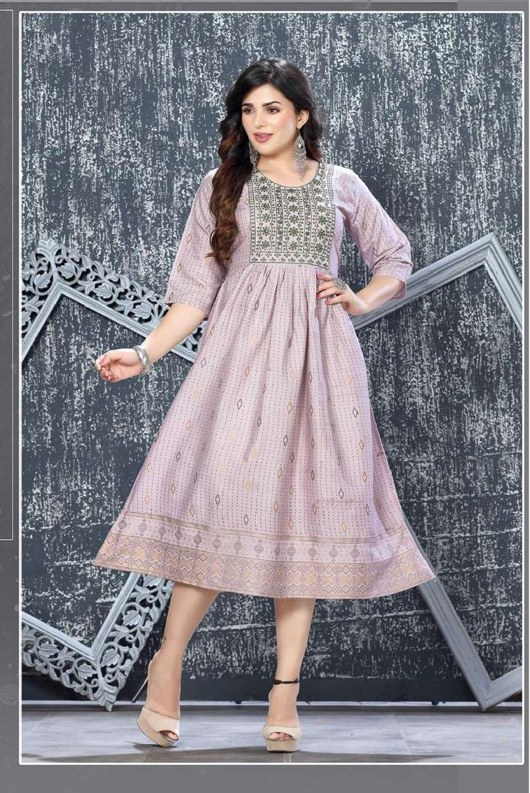 Beauty Queen Senorita Vol 15 Heavy 14 Kg Two Tone Rayon Wholesale Long Kurti Catalog — Wholesale Kurtis, MPA wholesale from Surat - Gallery Image 8