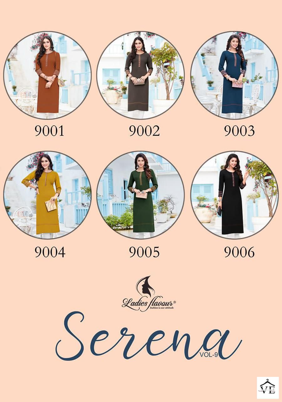 Ladies Flavour Serena Vol 9 14 Kg Rayon Wholesale Kurti Catalog — Wholesale Kurtis, MPA wholesale from Surat — view 7