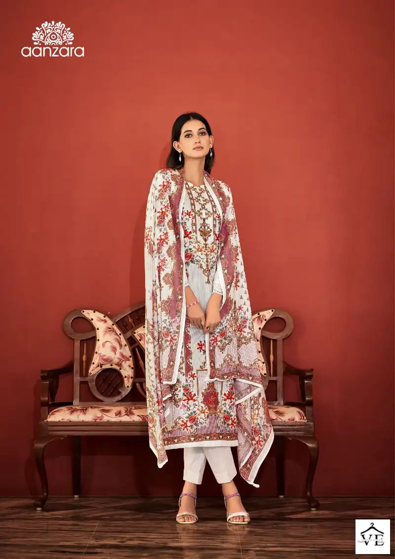 Anzara Shiddat Lawn Cotton Wholesale Pakistani Salwar Suit Catalog — Wholesale Salwar Suits, MPA wholesale from Surat - Gallery Image 6