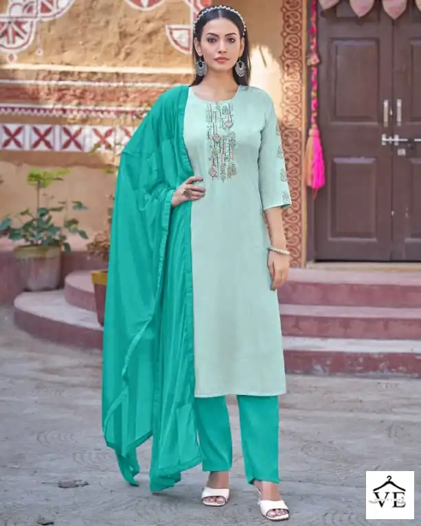 Kalaroop Shyama Fancy Rayon Wholesale Readymade Suits Catalog — Wholesale Salwar Suits, MPA wholesale from Surat — view 1