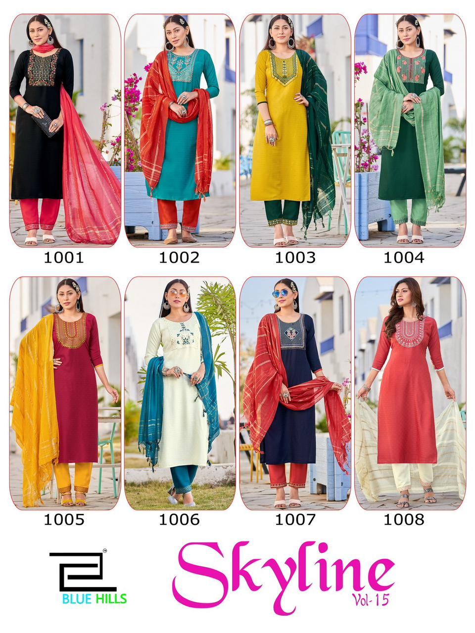 Blue Hills Skyline Vol 15 Viscose Dobby Wholesale Readymade Salwar Suit Catalog — Wholesale Salwar Suits, MPA wholesale from Surat — view 7