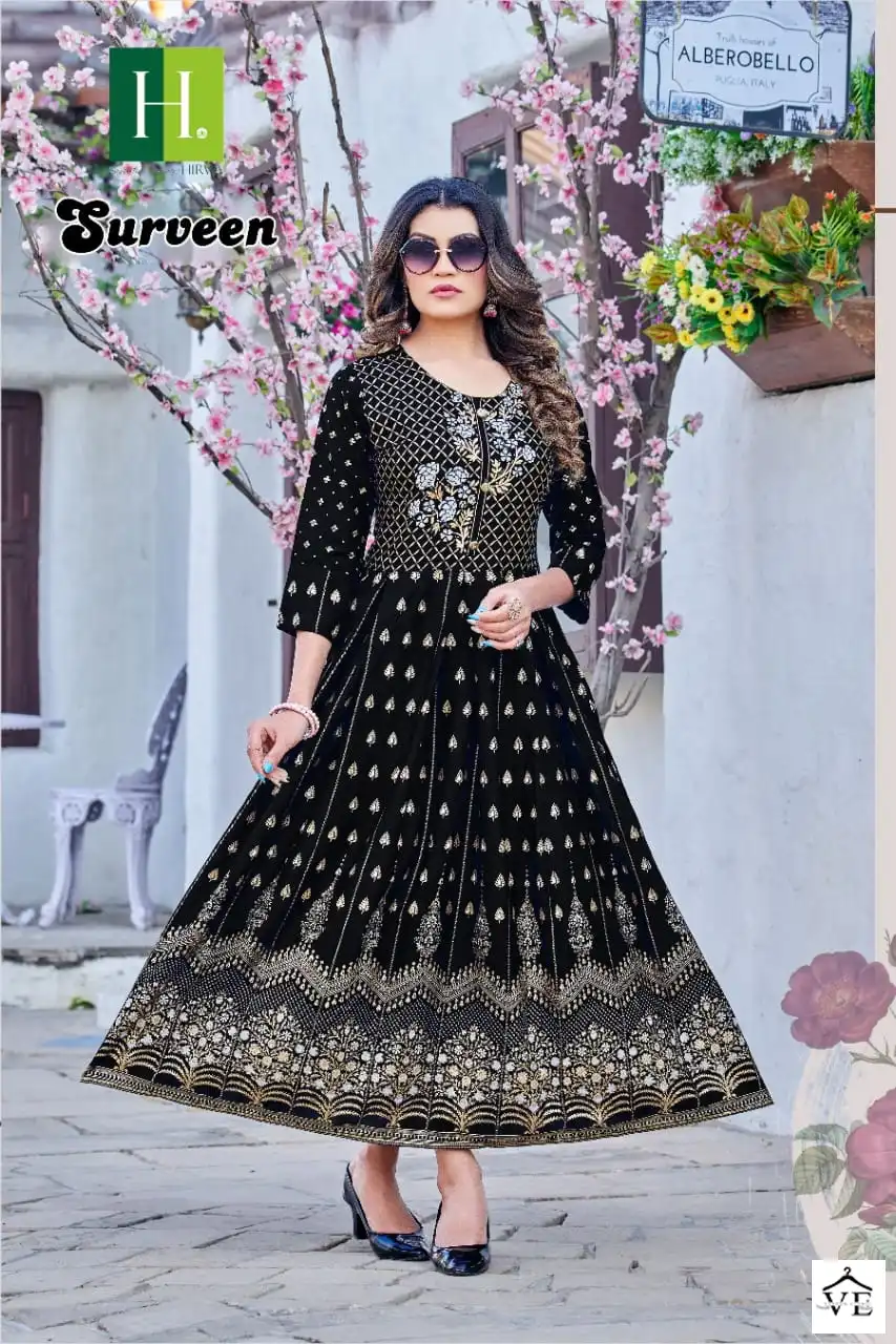 Hirwa Surveen Heavy Rayon Wholesale Kurti Catalog — Wholesale Kurtis, MPA wholesale from Surat — view 4