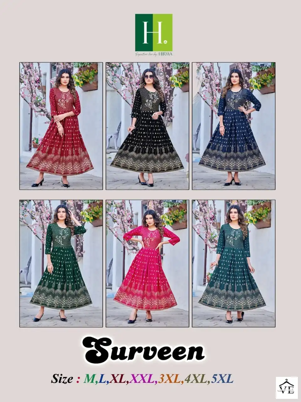 Hirwa Surveen Heavy Rayon Wholesale Kurti Catalog — Wholesale Kurtis, MPA wholesale from Surat — view 7