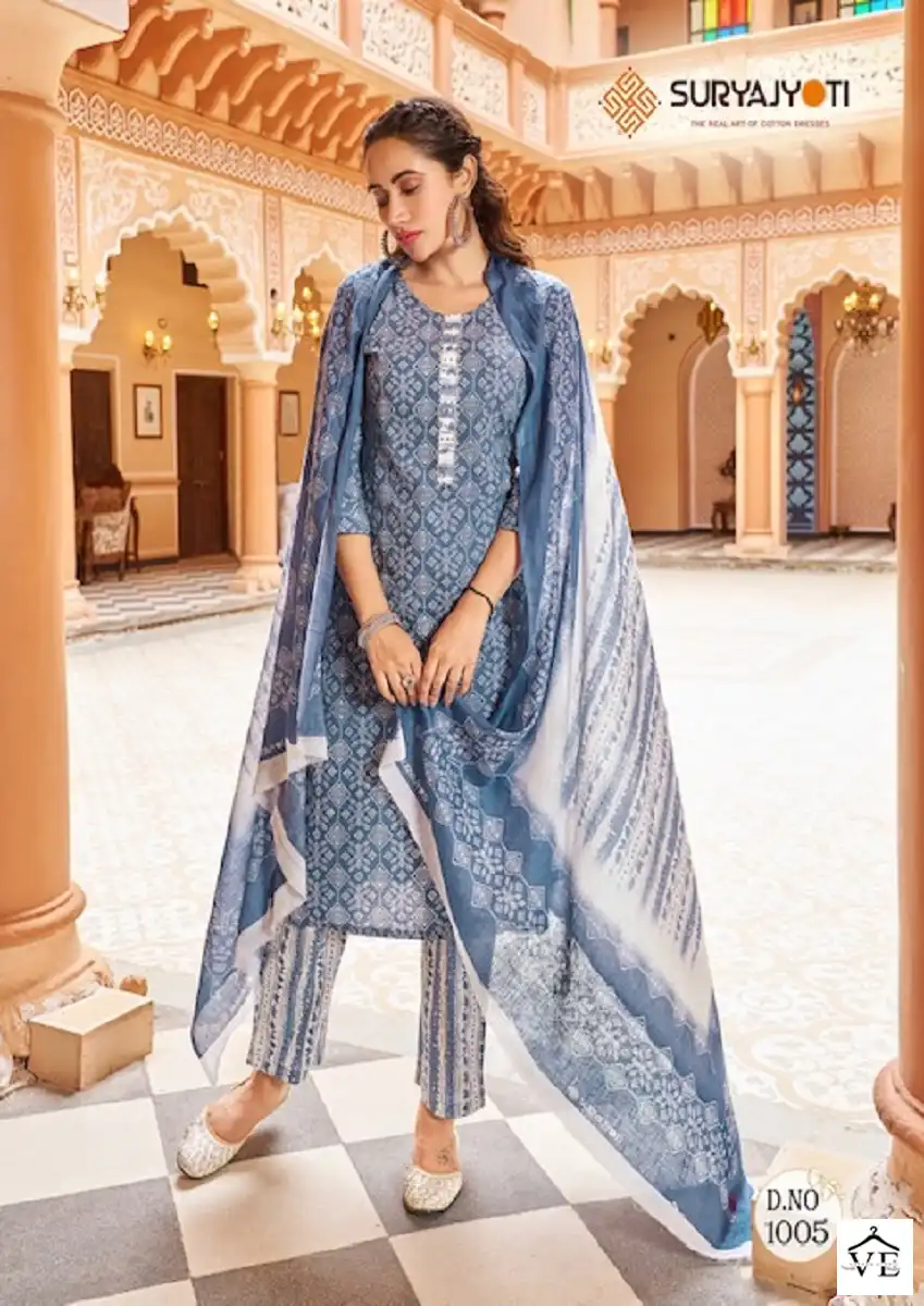 Suryajyoti Bandhani Lehariya Vol-3 Pure Cotton Wholesale Readymade Suits Catalog — Wholesale Salwar Suits, MPA wholesale from Surat - Gallery Image 8