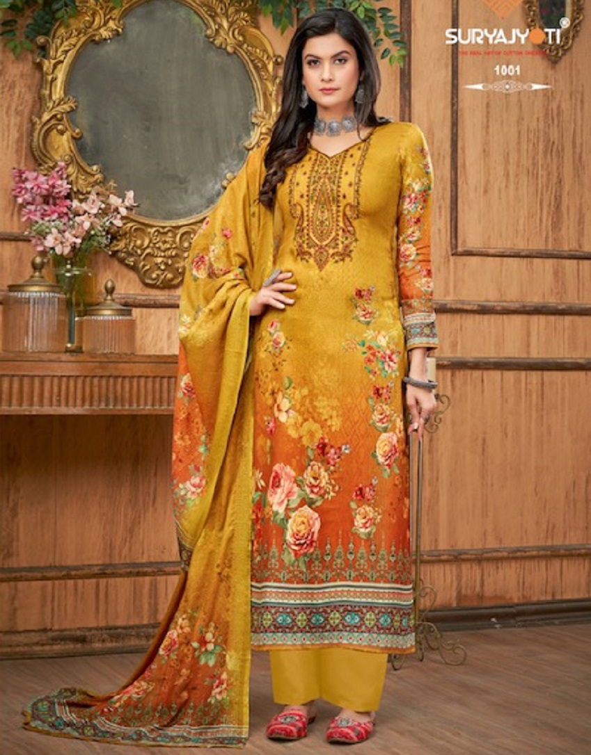 Suryajyoti Pihu Vol 1 Cotton Wholesale Salwar Suit Catalog — Wholesale Salwar Suits, MPA wholesale from Surat — view 1