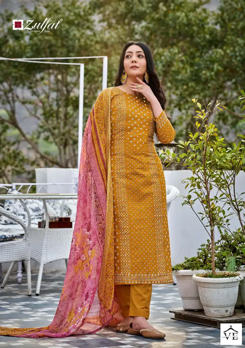Zulfat Designer Tamanna Vol 4 Cotton Wholesale Designer Salwar Suit Catalog — Wholesale Salwar Suits, MPA wholesale from Surat - Gallery Image 4