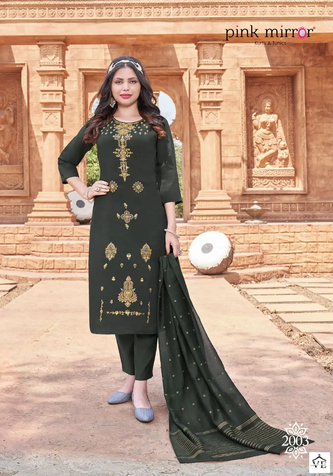 Pink Mirror Tiara Viscose Silk Wholesale Readymade Suits Catalog — Wholesale Salwar Suits, MPA wholesale from Surat - Gallery Image 3