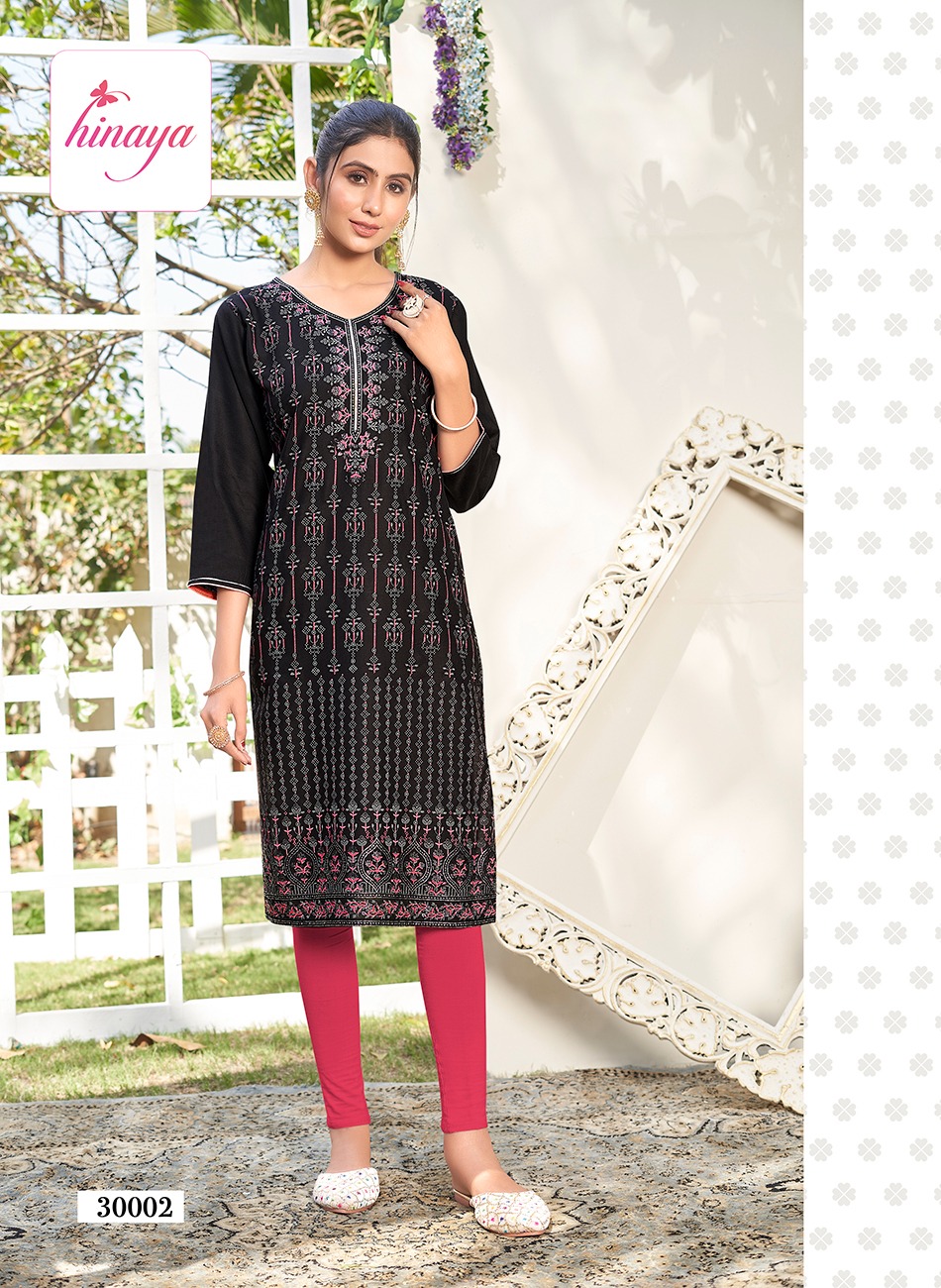 Hinaya Tiara Vol 30 Rayon Slub Printed Wholesale Kurtis Catalog — Wholesale Kurtis, MPA wholesale from Surat - Gallery Image 3
