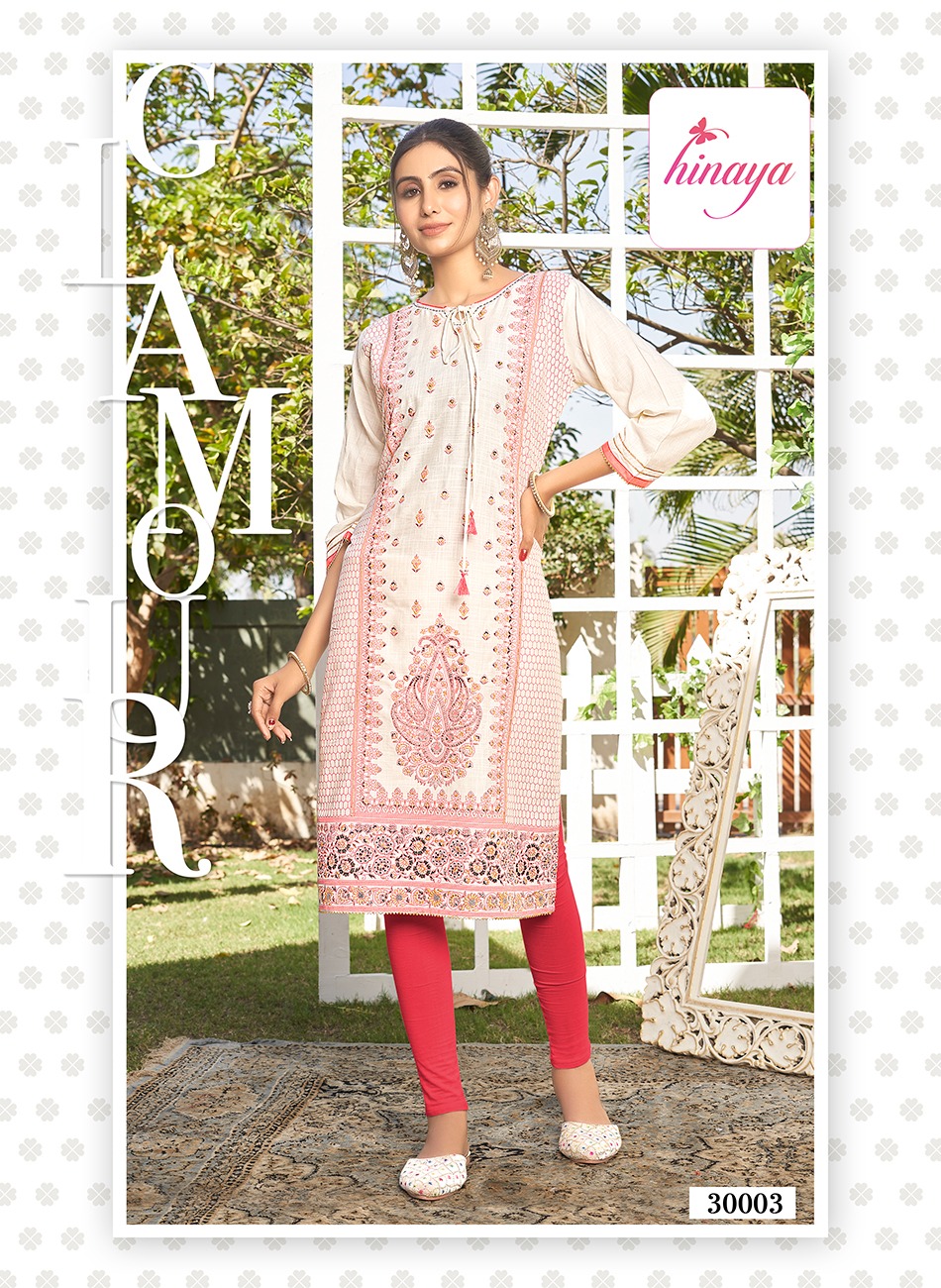 Hinaya Tiara Vol 30 Rayon Slub Printed Wholesale Kurtis Catalog — Wholesale Kurtis, MPA wholesale from Surat - Gallery Image 4