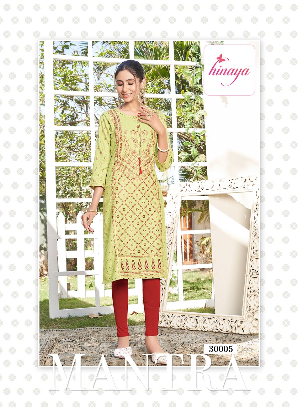Hinaya Tiara Vol 30 Rayon Slub Printed Wholesale Kurtis Catalog — Wholesale Kurtis, MPA wholesale from Surat - Gallery Image 5