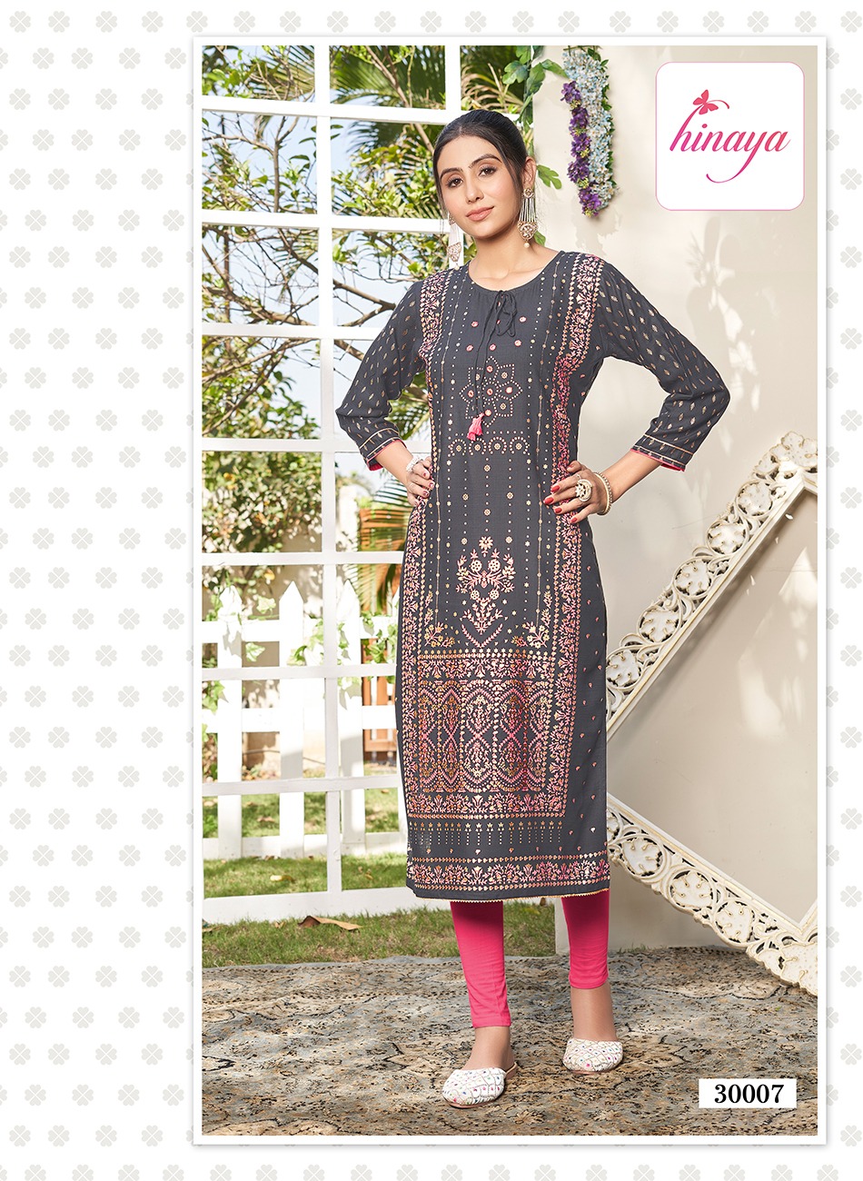 Hinaya Tiara Vol 30 Rayon Slub Printed Wholesale Kurtis Catalog — Wholesale Kurtis, MPA wholesale from Surat - Gallery Image 6
