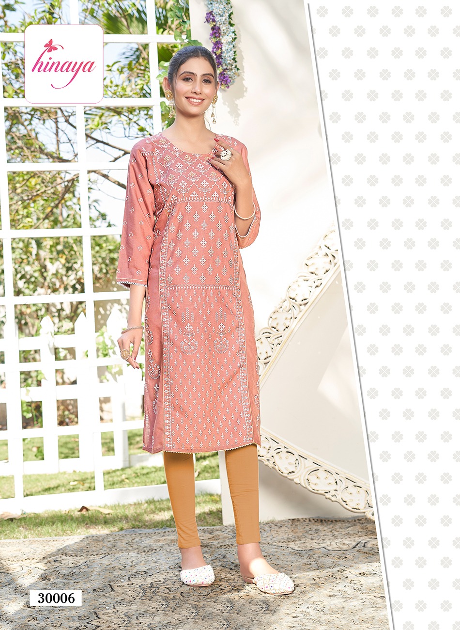 Hinaya Tiara Vol 30 Rayon Slub Printed Wholesale Kurtis Catalog — Wholesale Kurtis, MPA wholesale from Surat - Gallery Image 7