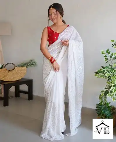 Vardan Ethnic Trending Sequence Georgette Wholesale Fancy Sarees Catalog — Wholesale Sarees, MPA wholesale from Surat — view 1