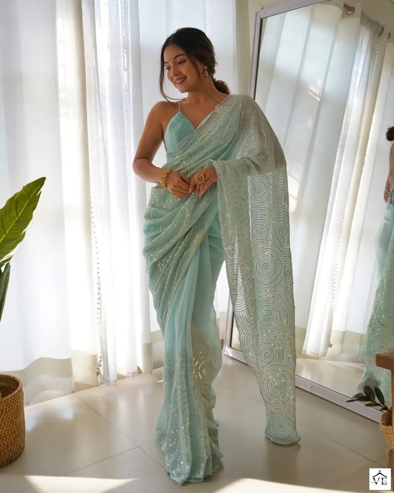 Vardan Ethnic Trending Sequence Georgette Wholesale Fancy Sarees Catalog — Wholesale Sarees, MPA wholesale from Surat — view 2