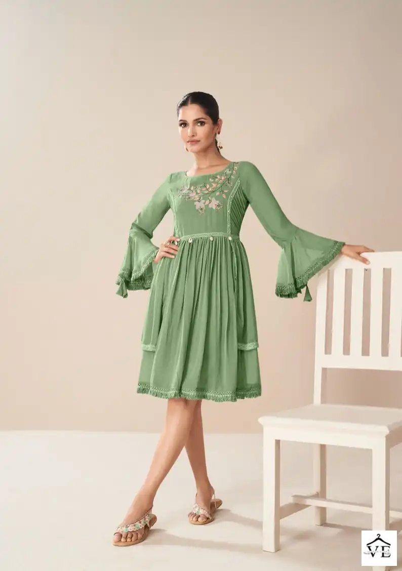 Vamika Nx Tunic Vol 2 Heavy Faux Georgette Wholesale Fancy Tunics Catalog — Wholesale Kurtis, MPA wholesale from Surat - Gallery Image 4