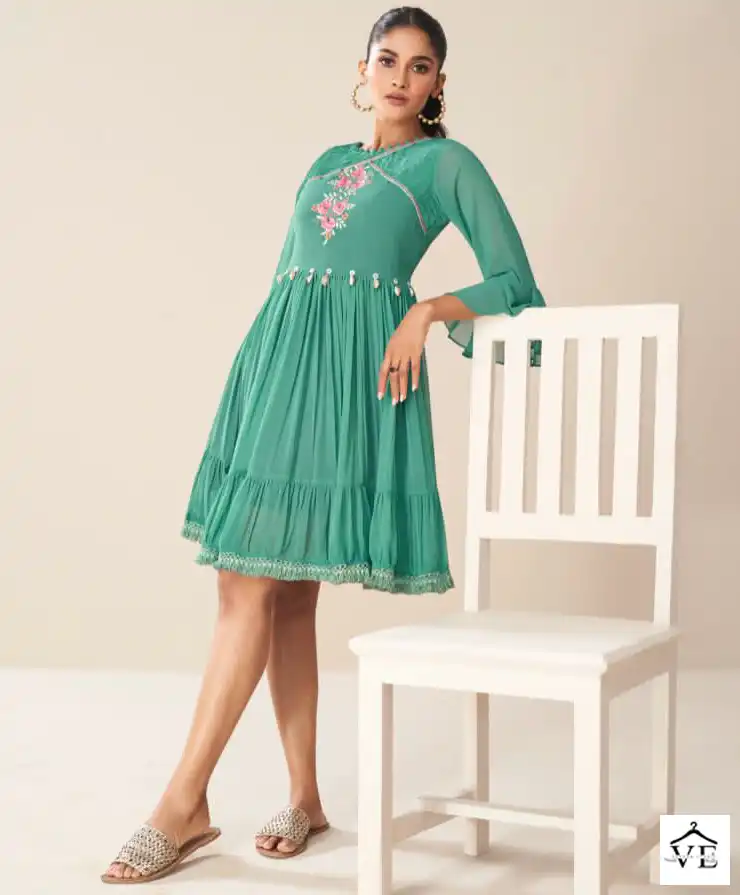 Vamika Nx Tunic Vol 2 Heavy Faux Georgette Wholesale Fancy Tunics Catalog — Wholesale Kurtis, MPA wholesale from Surat — view 1