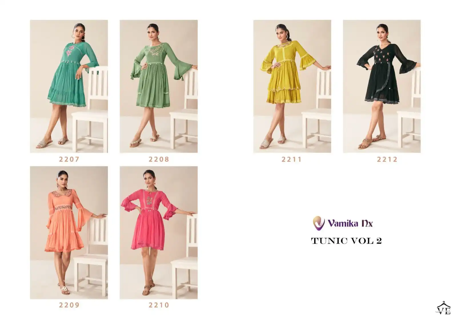 Vamika Nx Tunic Vol 2 Heavy Faux Georgette Wholesale Fancy Tunics Catalog — Wholesale Kurtis, MPA wholesale from Surat — view 7