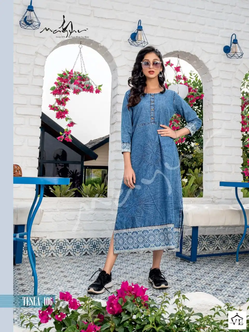 Vardan Ethnic Tesla Heavy Cotton Denim Wholesale Denim Kurtis Catalog — Wholesale Kurtis, MPA wholesale from Surat - Gallery Image 6