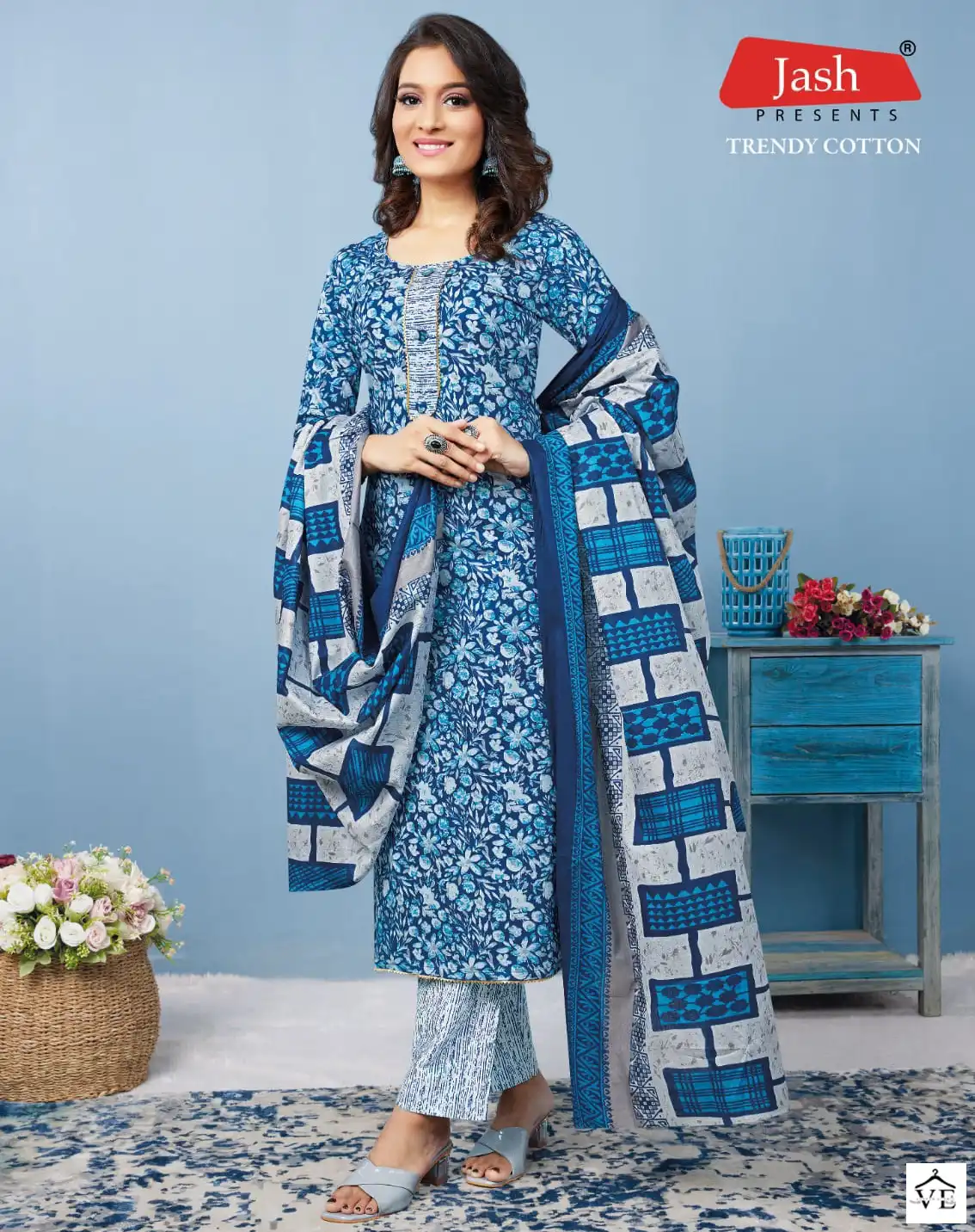 Jash Trendy Cotton Vol 1 Pure Cotton Wholesale Readymade Suits Catalog — Wholesale Salwar Suits, MPA wholesale from Surat — view 1