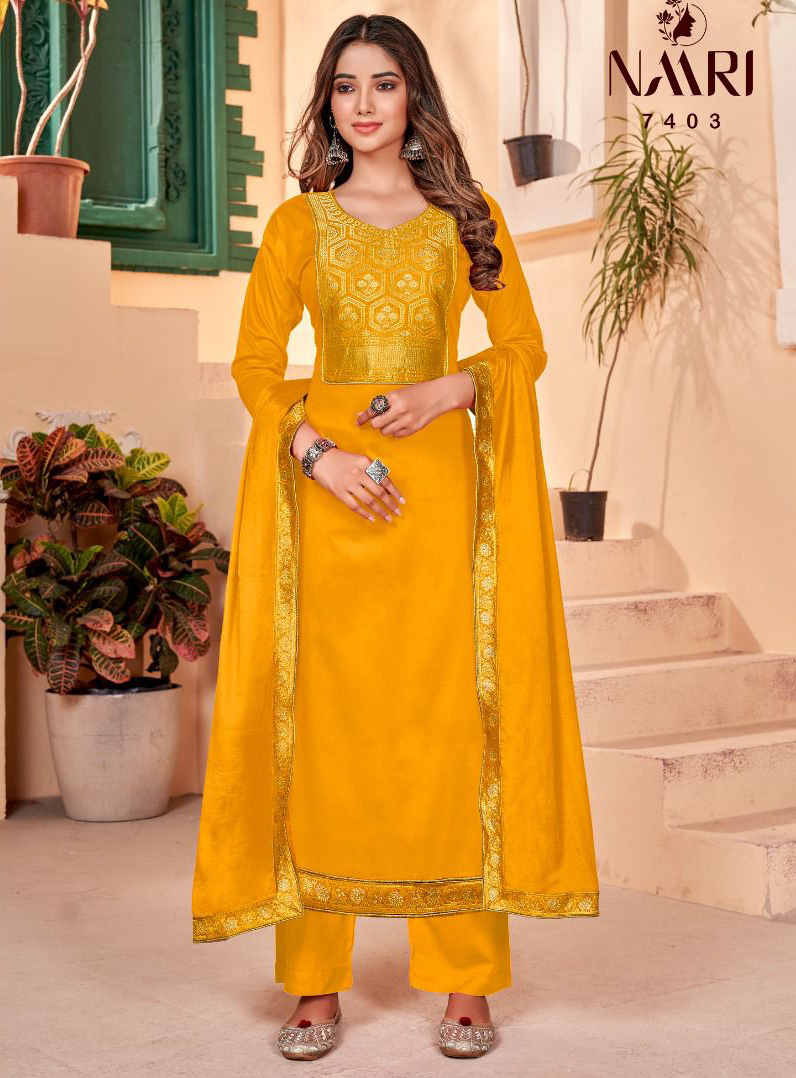 Naari Valley Jam Cotton Wholesale Designer Salwar Suit Catalog — Wholesale Salwar Suits, MPA wholesale from Surat — view 1