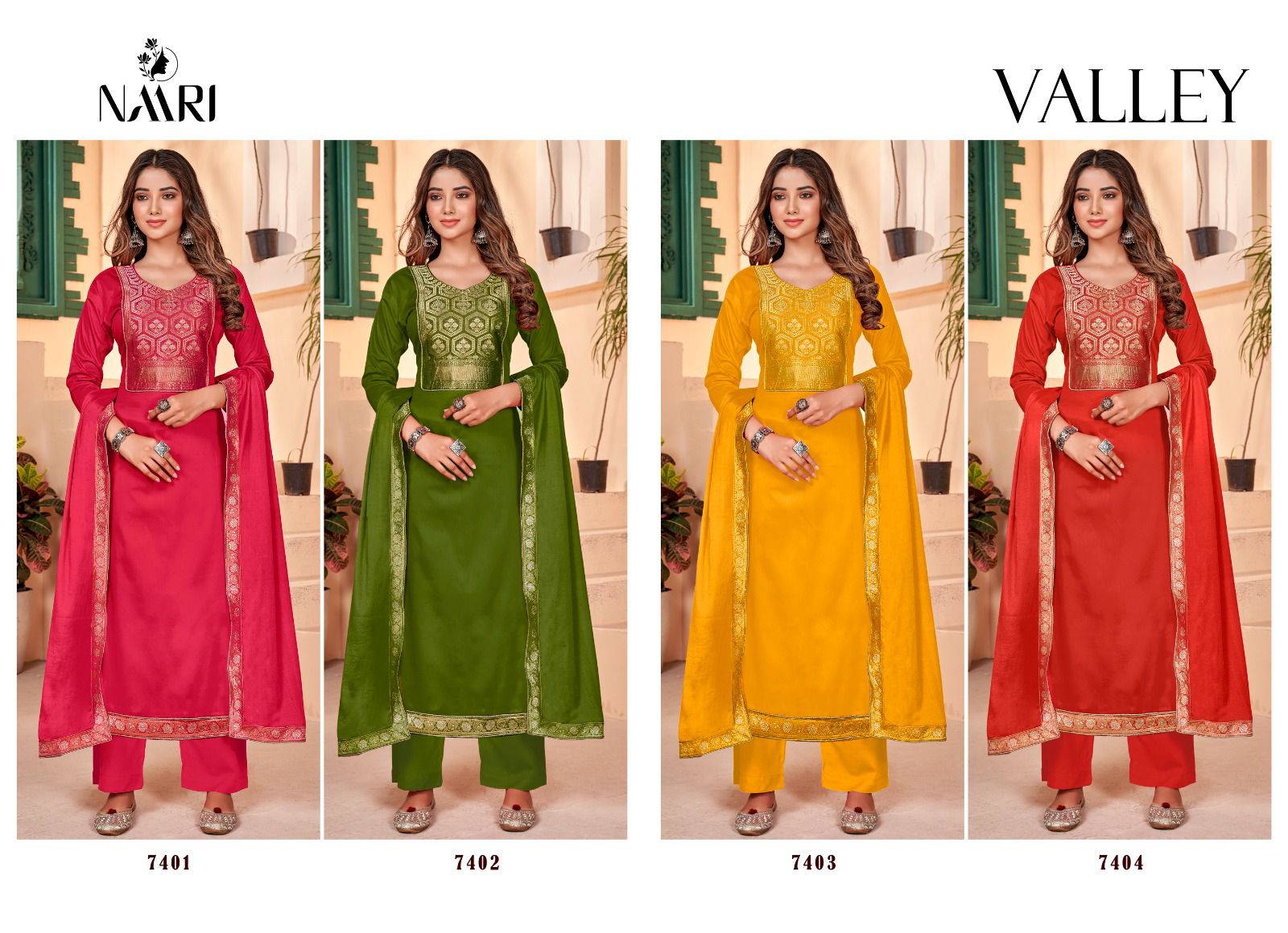 Naari Valley Jam Cotton Wholesale Designer Salwar Suit Catalog — Wholesale Salwar Suits, MPA wholesale from Surat — view 5