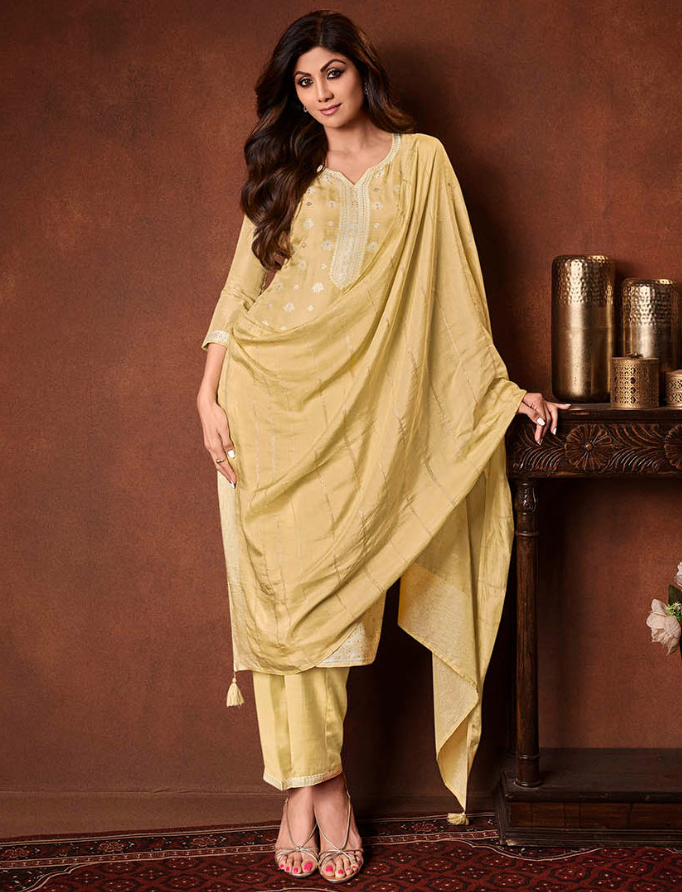 Vardan Ethnic Vatsam Shilpa Vol 3 Pure Viscose Dola Jacquard Wholesale Readymade Salwar Suit Catalog — Wholesale Salwar Suits, MPA wholesale from Surat — view 1