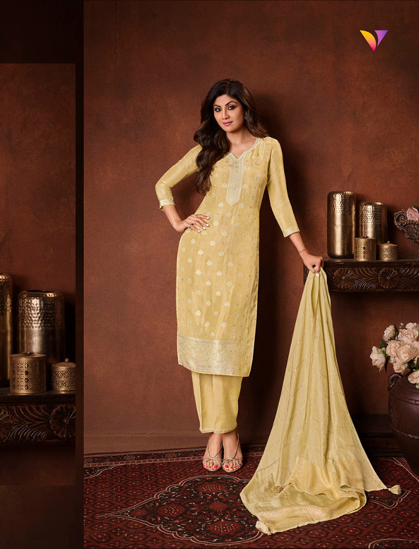 Vardan Ethnic Vatsam Shilpa Vol 3 Pure Viscose Dola Jacquard Wholesale Readymade Salwar Suit Catalog — Wholesale Salwar Suits, MPA wholesale from Surat - Gallery Image 4