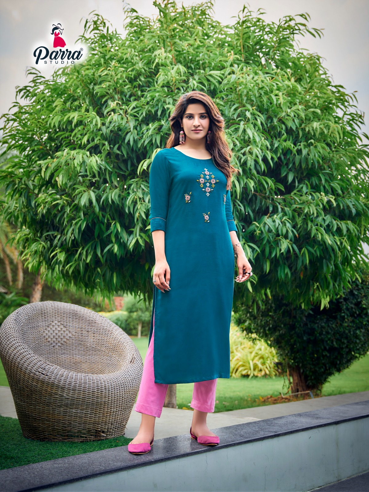 Parra Studio Vastram Vol 9 Rayon Wholesale Designer Kurtis Catalog — Wholesale Kurtis, MPA wholesale from Surat - Gallery Image 7