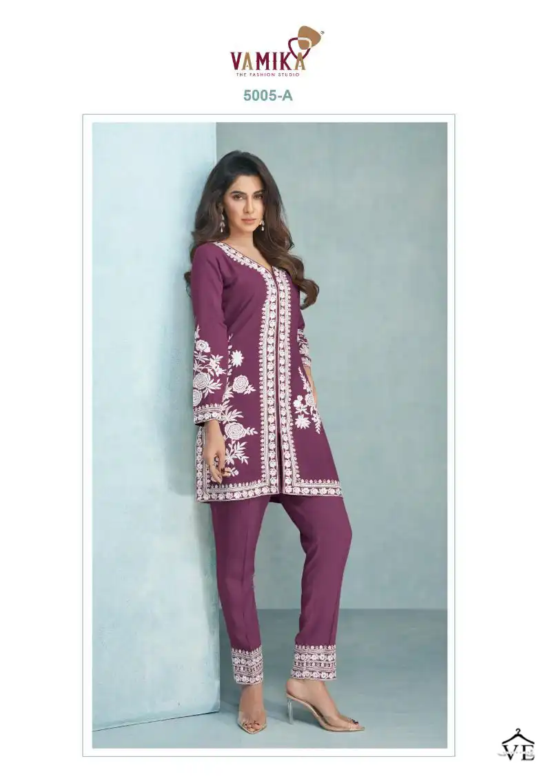 Vamika Veera Gold Heavy Rayon Wholesale Co-Ord Set Catalog — Wholesale Kurtis, MPA wholesale from Surat — view 4