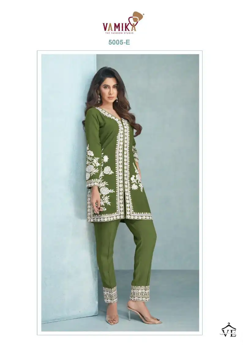 Vamika Veera Gold Heavy Rayon Wholesale Co-Ord Set Catalog — Wholesale Kurtis, MPA wholesale from Surat — view 5
