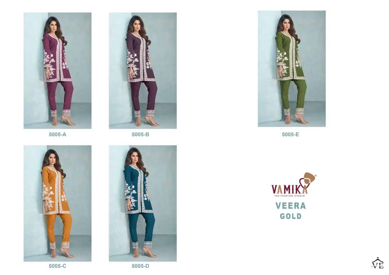 Vamika Veera Gold Heavy Rayon Wholesale Co-Ord Set Catalog — Wholesale Kurtis, MPA wholesale from Surat — view 6