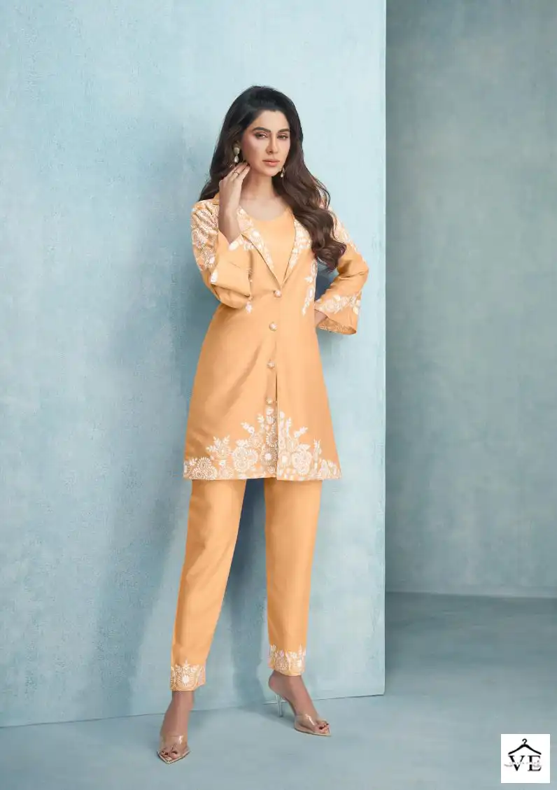 Vamika Veera Silver Heavy Rayon Wholesale Co-Ord Set Catalog — Wholesale Kurtis, MPA wholesale from Surat — view 2