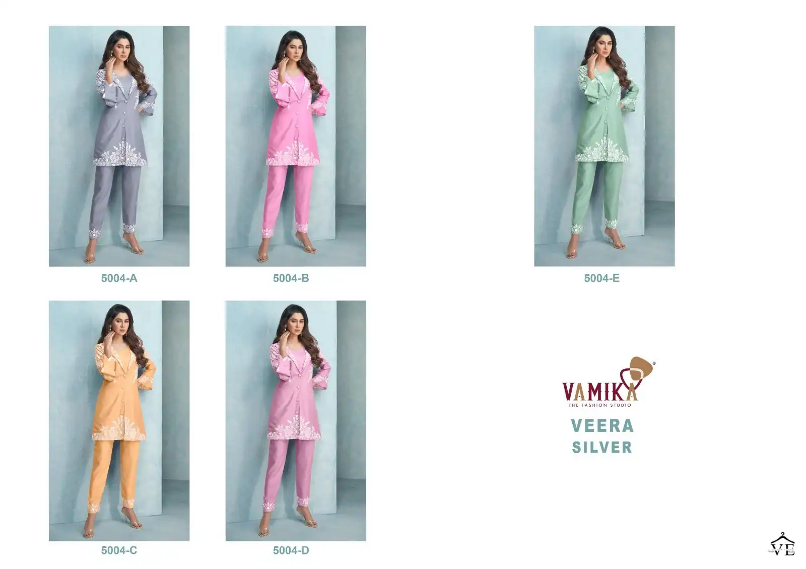 Vamika Veera Silver Heavy Rayon Wholesale Co-Ord Set Catalog — Wholesale Kurtis, MPA wholesale from Surat — view 6