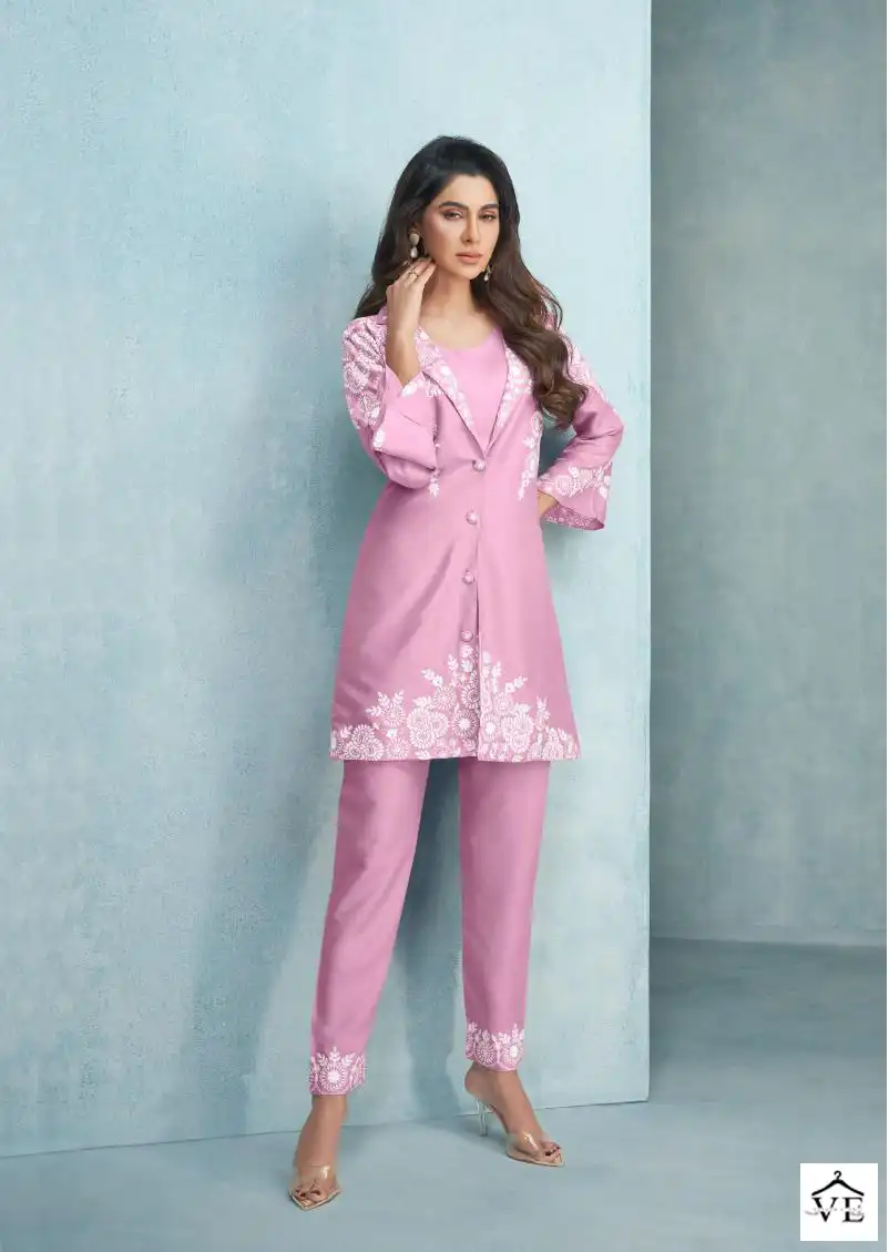 Vamika Veera Silver Heavy Rayon Wholesale Co-Ord Set Catalog — Wholesale Kurtis, MPA wholesale from Surat — view 5