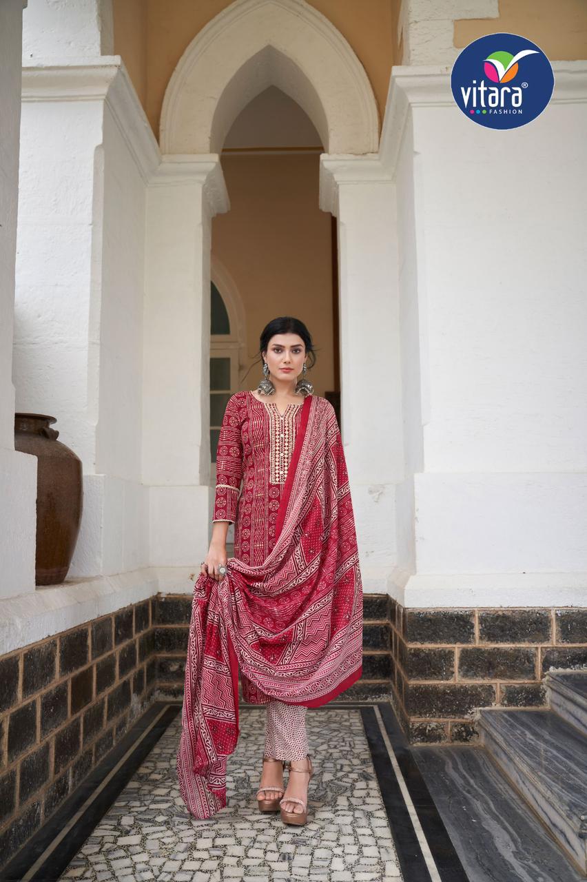 Vitara Fashion Violet Pure 60-60 Cambric Cotton Wholesale Readymade Salwar Suit Catalog — Wholesale Salwar Suits, MPA wholesale from Surat - Gallery Image 2