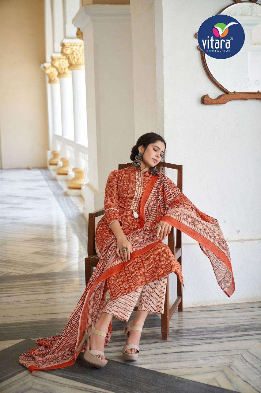 Vitara Fashion Violet Pure 60-60 Cambric Cotton Wholesale Readymade Salwar Suit Catalog — Wholesale Salwar Suits, MPA wholesale from Surat — view 6