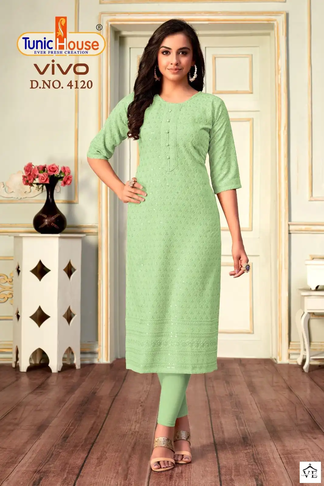 Tunic House Vivo Viscose Rayon Wholesale Kurti Catalog — Wholesale Kurtis, MPA wholesale from Surat - Gallery Image 6