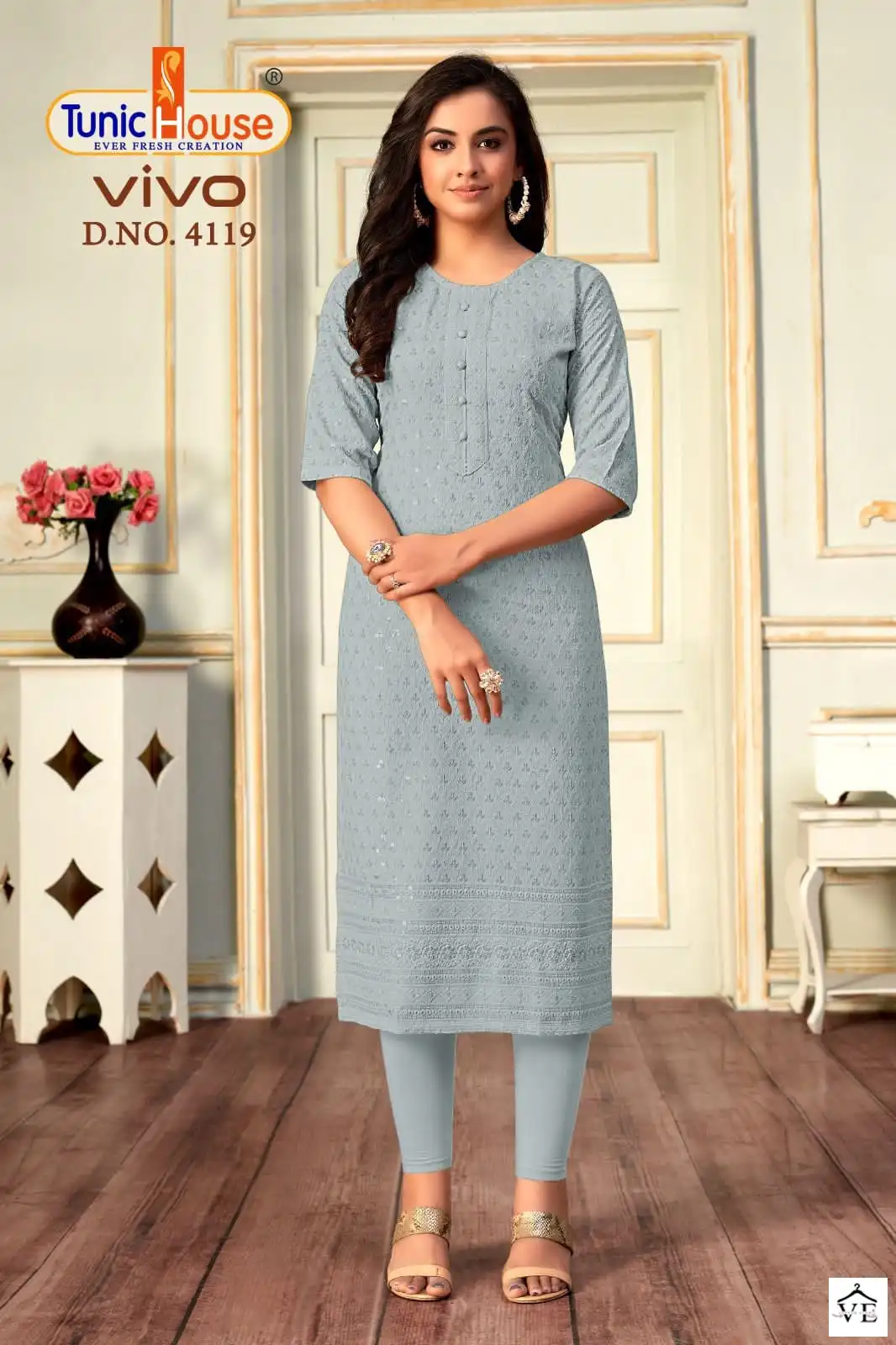 Tunic House Vivo Viscose Rayon Wholesale Kurti Catalog — Wholesale Kurtis, MPA wholesale from Surat - Gallery Image 5