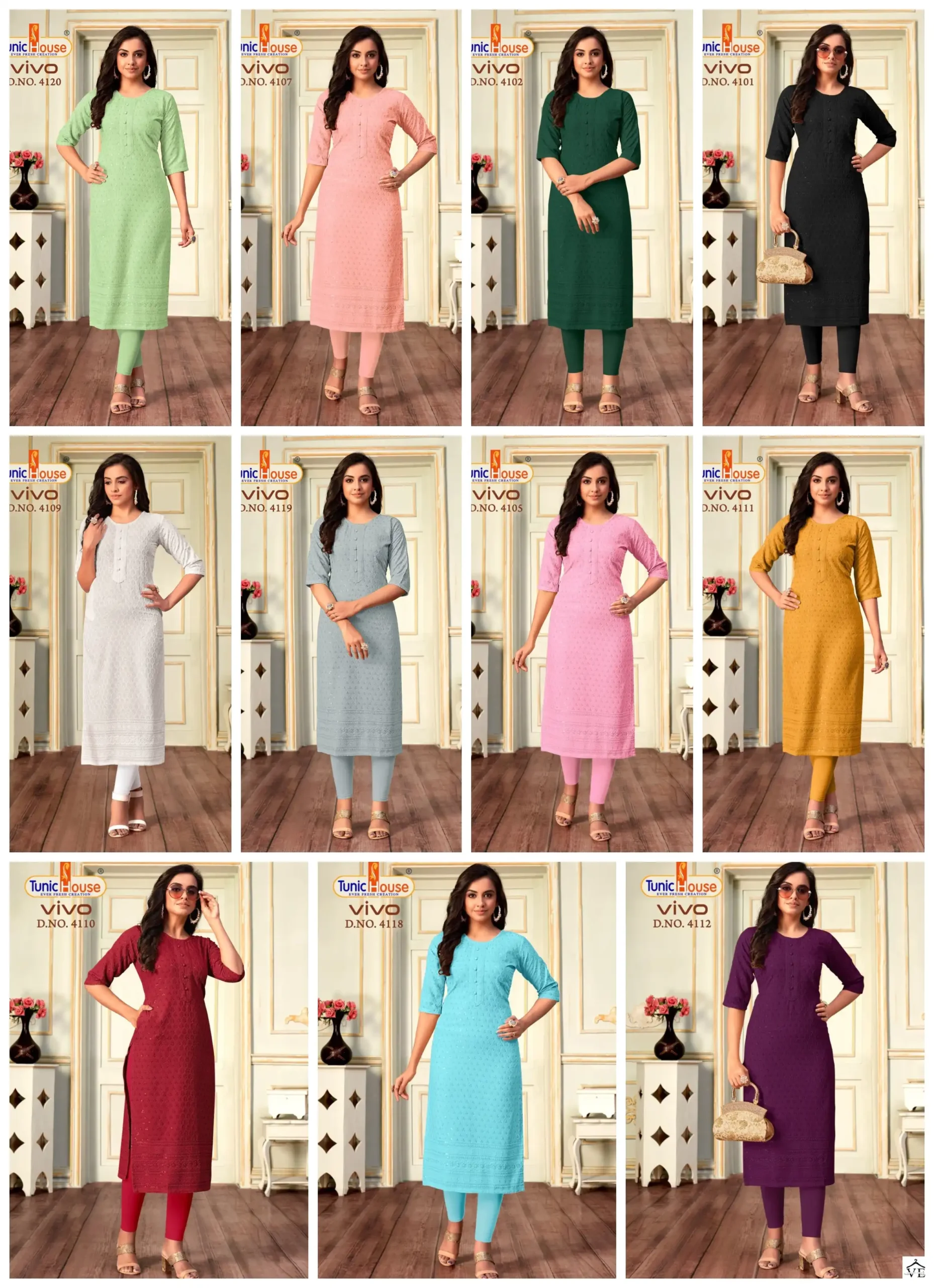 Tunic House Vivo Viscose Rayon Wholesale Kurti Catalog — Wholesale Kurtis, MPA wholesale from Surat — view 12