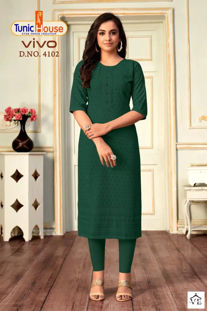 Tunic House Vivo Viscose Rayon Wholesale Kurti Catalog — Wholesale Kurtis, MPA wholesale from Surat - Gallery Image 7