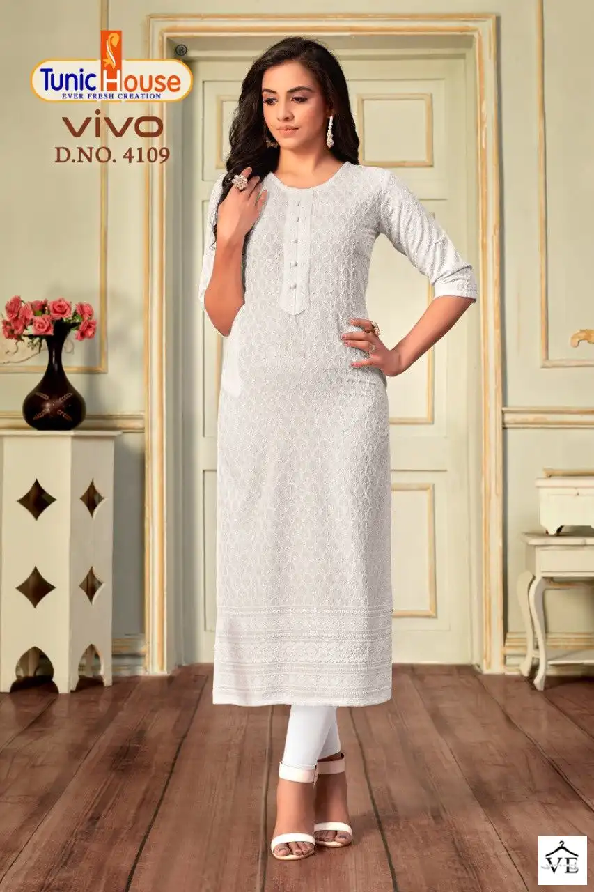 Tunic House Vivo Viscose Rayon Wholesale Kurti Catalog — Wholesale Kurtis, MPA wholesale from Surat - Gallery Image 9