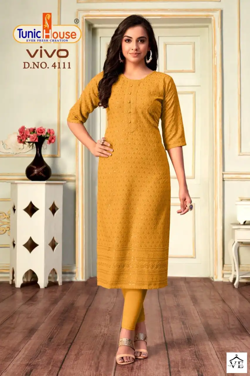 Tunic House Vivo Viscose Rayon Wholesale Kurti Catalog — Wholesale Kurtis, MPA wholesale from Surat - Gallery Image 11