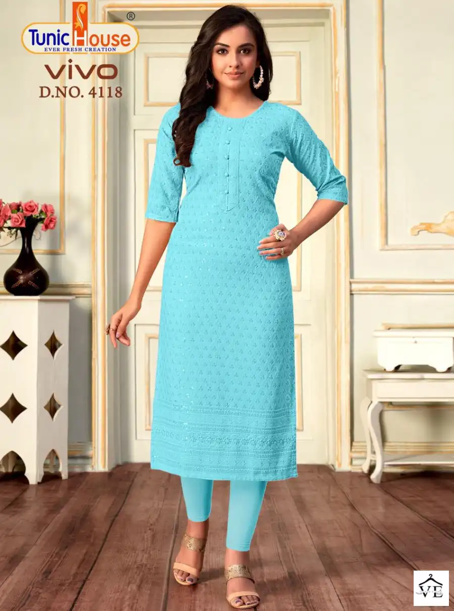 Tunic House Vivo Viscose Rayon Wholesale Kurti Catalog — Wholesale Kurtis, MPA wholesale from Surat — view 1