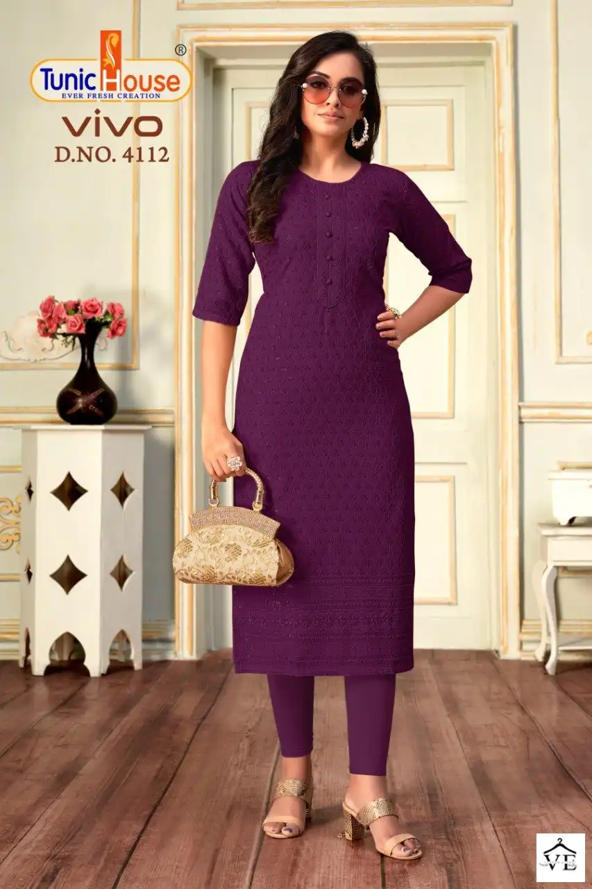 Tunic House Vivo Viscose Rayon Wholesale Kurti Catalog — Wholesale Kurtis, MPA wholesale from Surat - Gallery Image 3