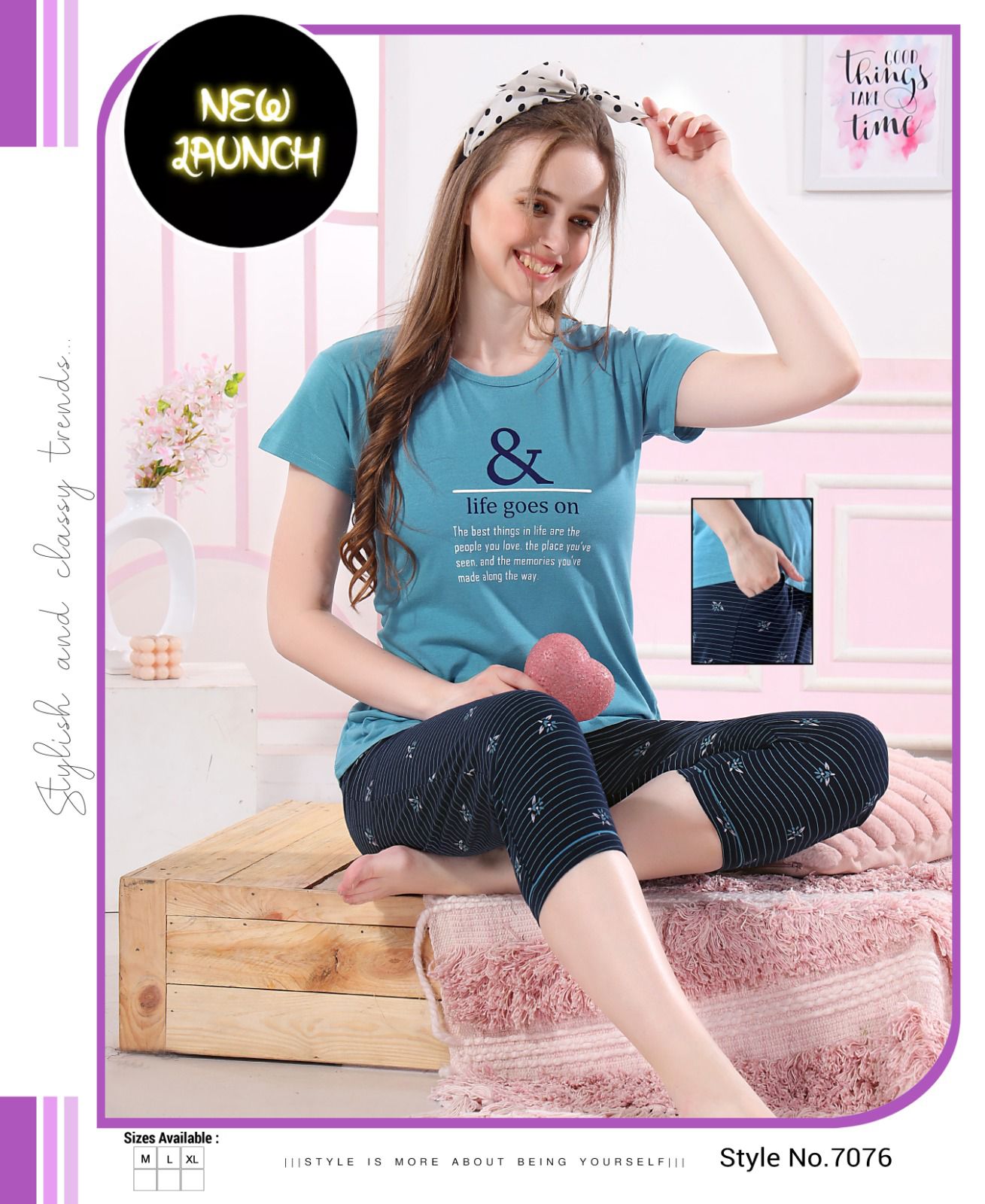 Vardan Ethnic Summer Special Vol 457 Hosiery Cotton Wholesale Night Wear T-Shirt With Pant Catalog — Wholesale, MPA wholesale from Surat — view 6