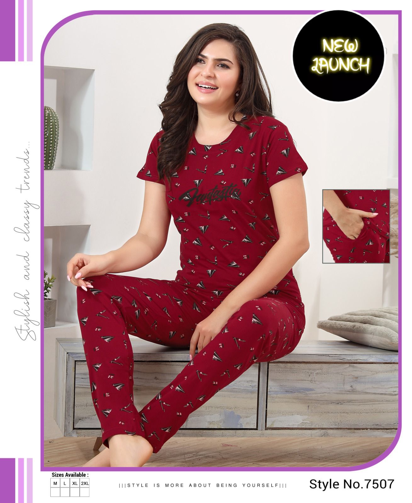 Vardan Ethnic Summer Special Vol 479  Hosiery Cotton Wholesale Night Wear T-Shirt With Pant Catalog — Wholesale, MPA wholesale from Surat — view 2