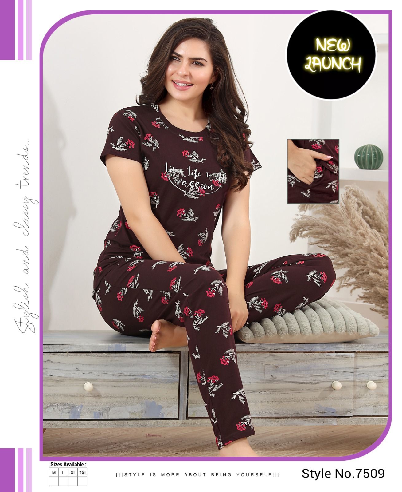 Vardan Ethnic Summer Special Vol 479  Hosiery Cotton Wholesale Night Wear T-Shirt With Pant Catalog — Wholesale, MPA wholesale from Surat — view 4